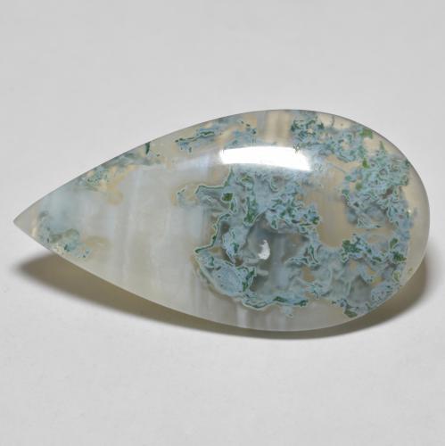 Ágata multicolor natural de 34,74 ct, en forma de pera, translúcido