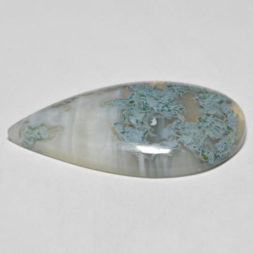 Ágata multicolor natural de 34,74 ct, en forma de pera, translúcido