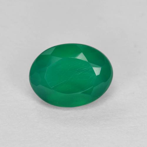 Ágata verde natural de 1,04 ct, corte óvalo, translúcido