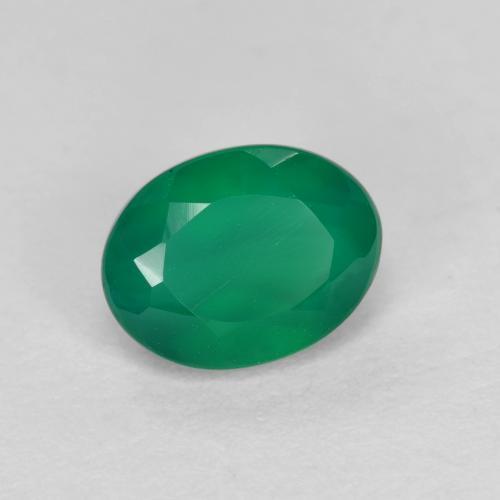 Ágata verde natural de 1,04 ct, corte óvalo, translúcido