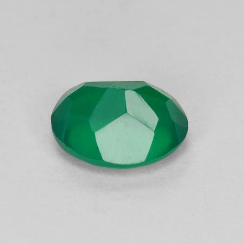 Ágata verde natural de 1,04 ct, corte óvalo, translúcido