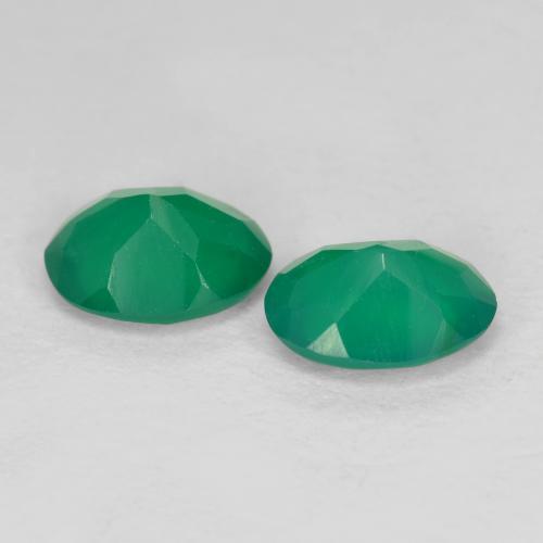 Gemas de ágata verde natural de 1,35 ct, corte óvalo, translúcido