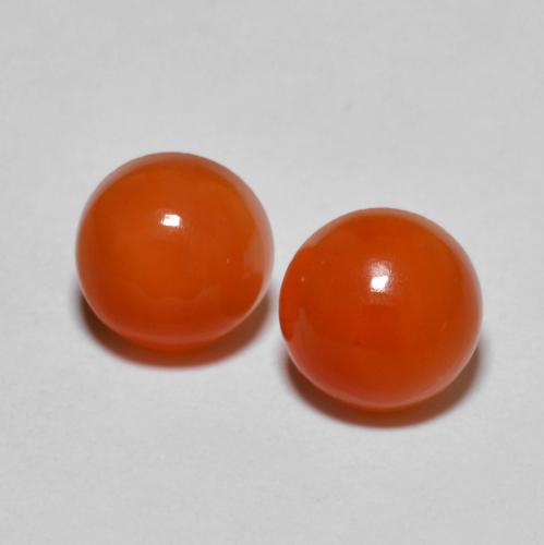 Gemas de ágata naranja natural de 2,90 ct, corte redondo, translúcido