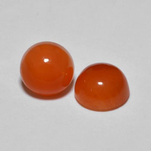 Gemas de ágata naranja natural de 2,90 ct, corte redondo, translúcido