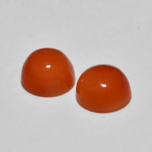 Gemas de ágata naranja natural de 2,90 ct, corte redondo, translúcido