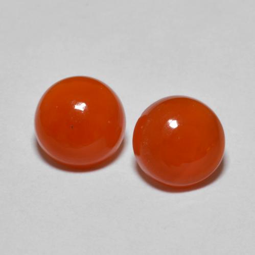 Gemas de ágata naranja natural de 2,51 ct, corte redondo, transparente