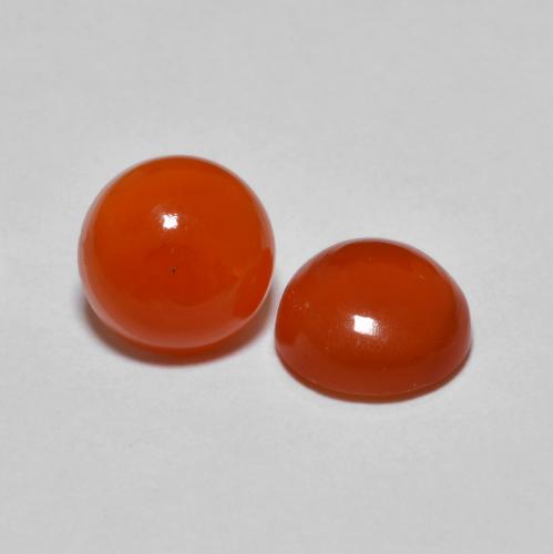 Gemas de ágata naranja natural de 2,51 ct, corte redondo, transparente