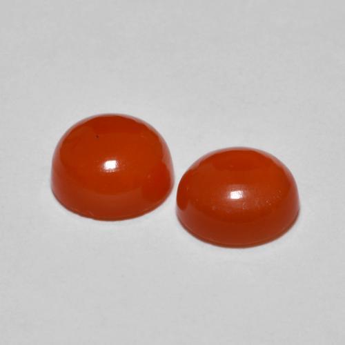 Gemas de ágata naranja natural de 2,51 ct, corte redondo, transparente