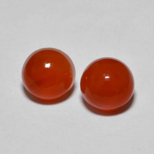 Gemas de Ágata Ámbar naranja natural de 1.90 ct, Corte Redondo, Transparente