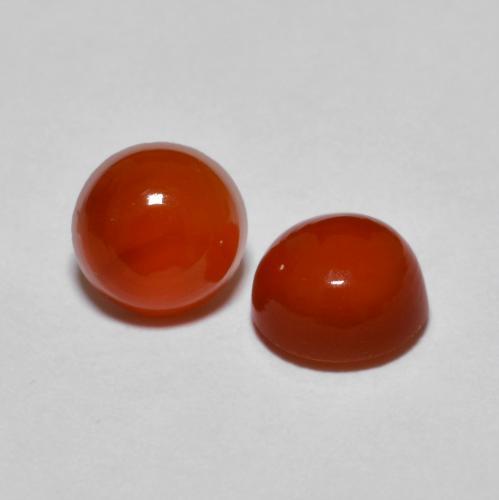 Gemas de Ágata Ámbar naranja natural de 1.90 ct, Corte Redondo, Transparente