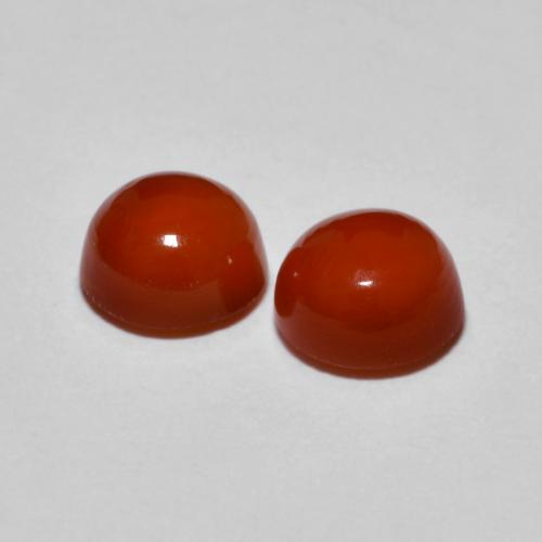 Gemas de Ágata Ámbar naranja natural de 1.90 ct, Corte Redondo, Transparente