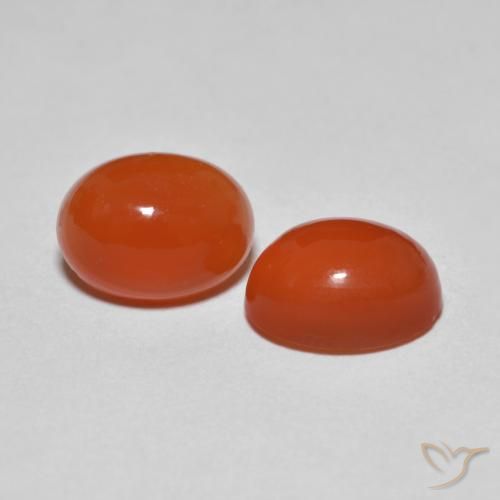 Gemas de Ágata Naranja medio natural de 2.80 ct, Ovalada, Transparente