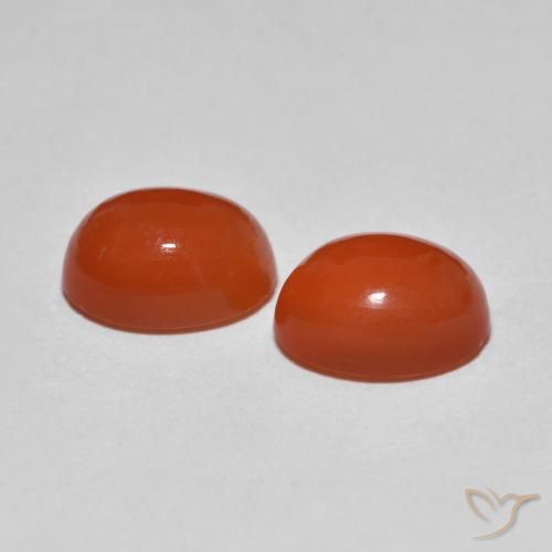 Gemas de Ágata Naranja medio natural de 2.80 ct, Ovalada, Transparente