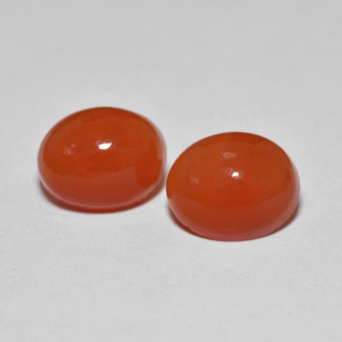 Gemas de ágata rojo natural de 3,54 ct, corte óvalo, translúcido
