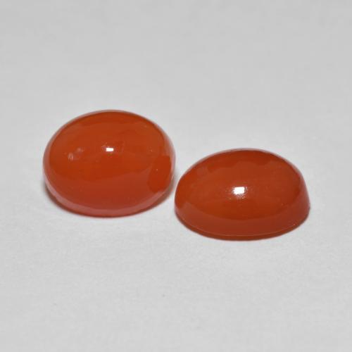Gemas de ágata rojo natural de 3,54 ct, corte óvalo, translúcido