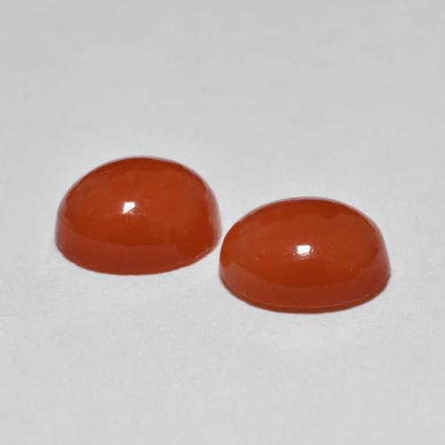 Gemas de ágata rojo natural de 3,54 ct, corte óvalo, translúcido