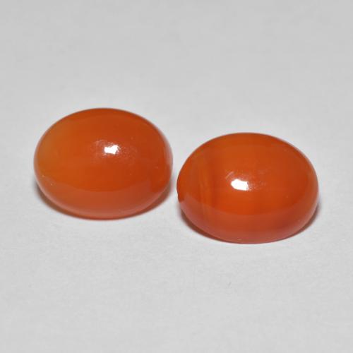 Gemas de ágata naranja natural de 3,32 ct, corte óvalo, transparente