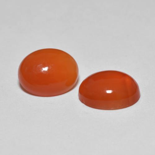 Gemas de ágata naranja natural de 3,32 ct, corte óvalo, transparente
