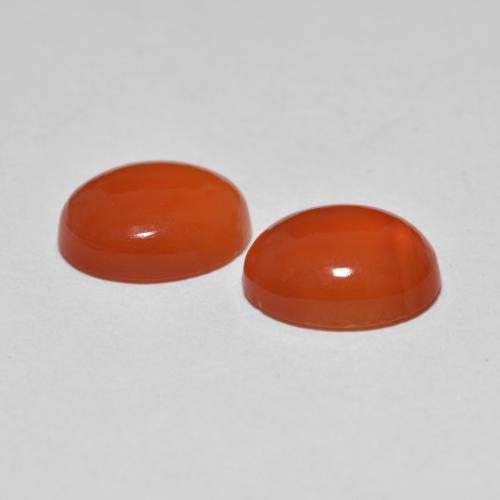 Gemas de ágata naranja natural de 3,32 ct, corte óvalo, transparente