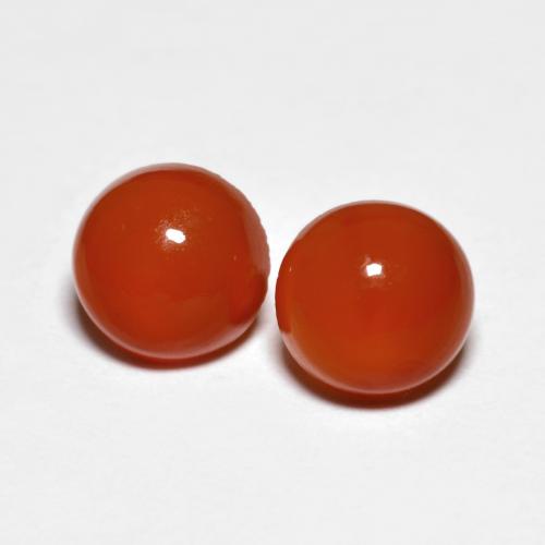 Gemas de ágata rojo natural de 1,60 ct, corte redondo, transparente