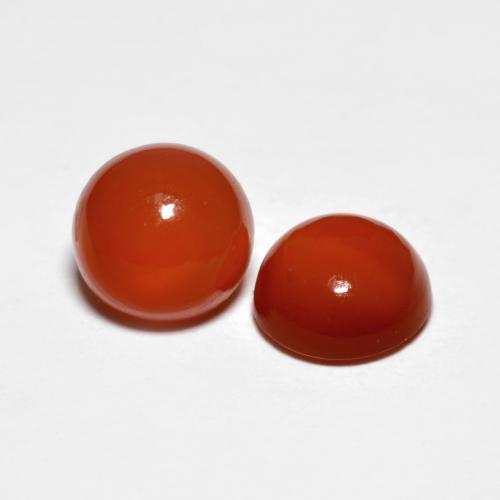 Gemas de ágata rojo natural de 1,60 ct, corte redondo, transparente