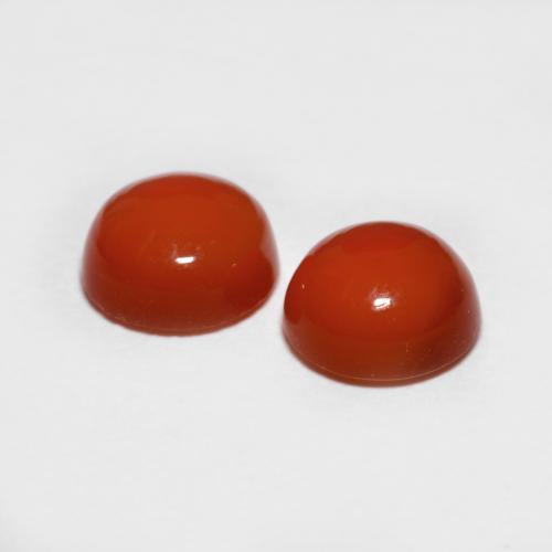 Gemas de ágata rojo natural de 1,60 ct, corte redondo, transparente