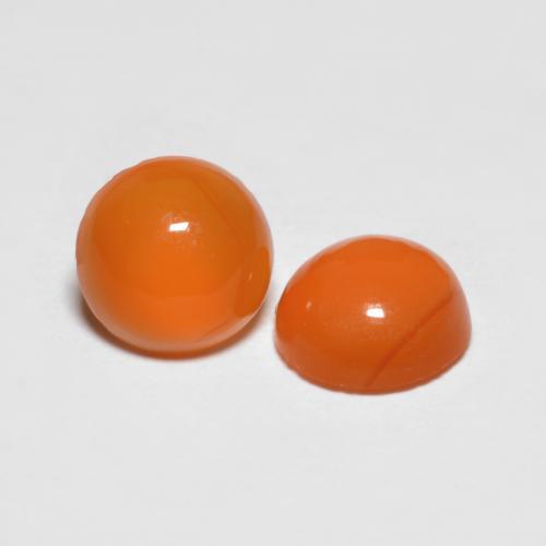 Gemas de ágata naranja natural de 1,51 ct, corte redondo, transparente