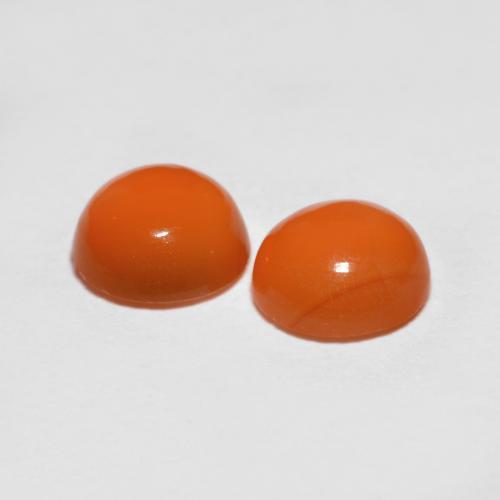 Gemas de ágata naranja natural de 1,51 ct, corte redondo, transparente