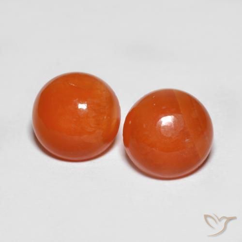 Gemas de ágata rojo natural de 2,36 ct, corte redondo, translúcido