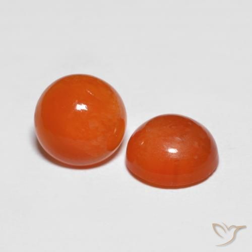 Gemas de ágata rojo natural de 2,36 ct, corte redondo, translúcido