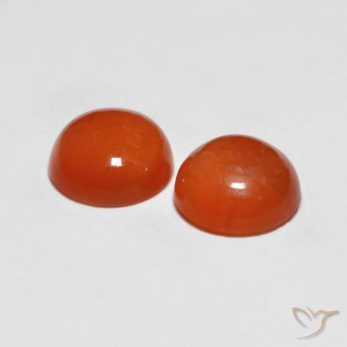 Gemas de ágata rojo natural de 2,36 ct, corte redondo, translúcido