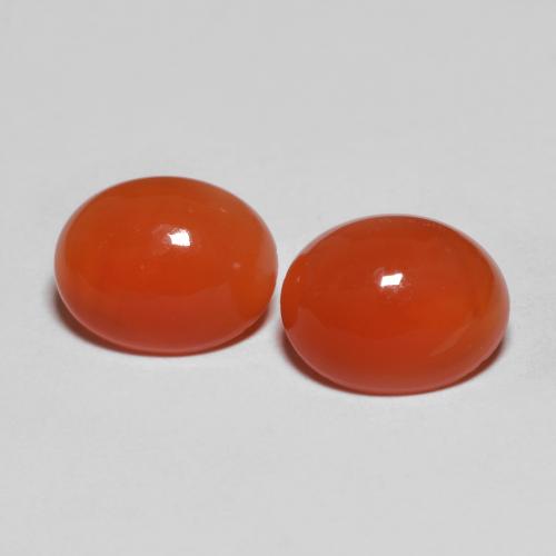 Gemas de ágata rojo natural de 3,47 ct, corte óvalo, transparente