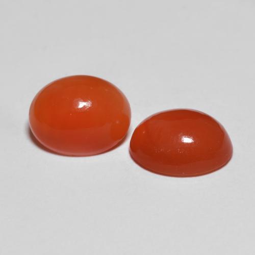 Gemas de ágata rojo natural de 3,47 ct, corte óvalo, transparente