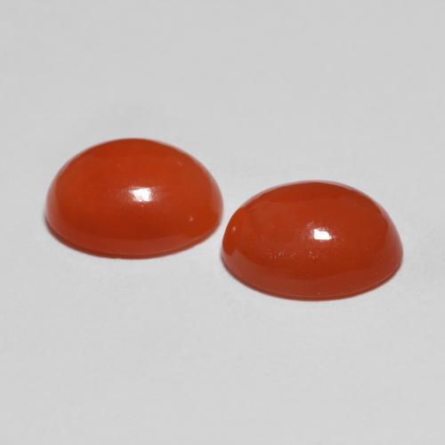Gemas de ágata rojo natural de 3,47 ct, corte óvalo, transparente
