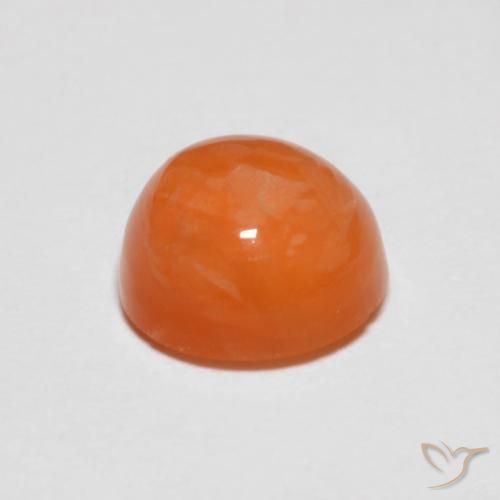 Ágata naranja natural de 1,39 ct, corte redondo, translúcido