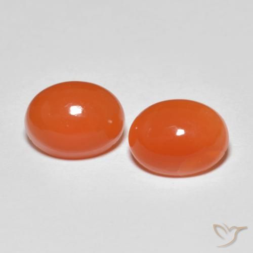 Gemas de Ágata Naranja intenso natural de 2.67 ct, Corte Óvalo, Translúcido