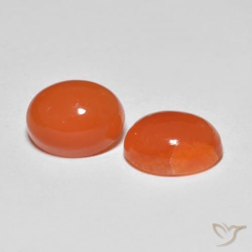 Gemas de Ágata Naranja intenso natural de 2.67 ct, Corte Óvalo, Translúcido