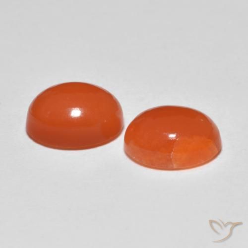 Gemas de Ágata Naranja intenso natural de 2.67 ct, Corte Óvalo, Translúcido
