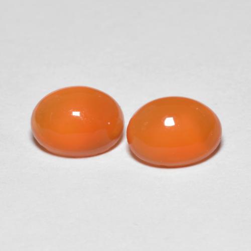 Gemas de ágata naranja natural de 1,41 ct, corte óvalo, transparente