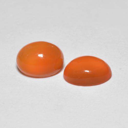 Gemas de ágata naranja natural de 1,41 ct, corte óvalo, transparente