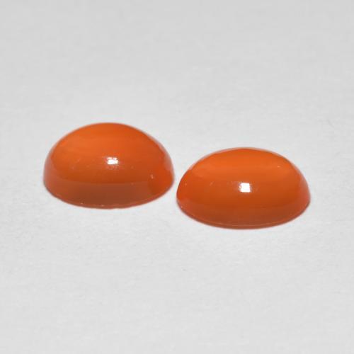 Gemas de ágata naranja natural de 1,41 ct, corte óvalo, transparente