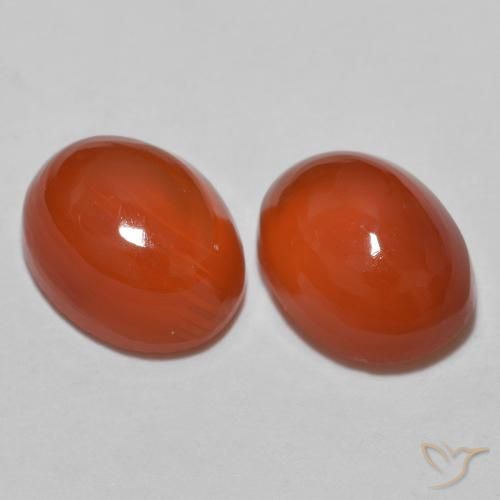 Gemas de Ágata Naranja medio natural de 2.67 ct, Corte Óvalo, Translúcido