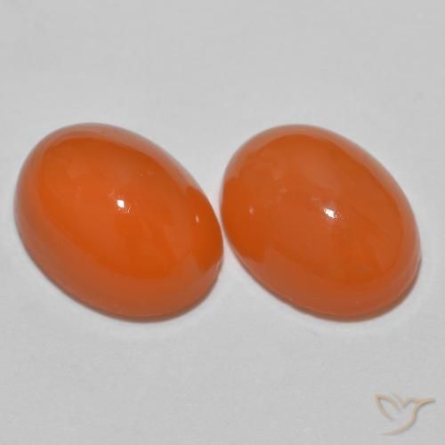 2.46ctw Natural Naranja fuego Ágata, Ovalada, Translúcido