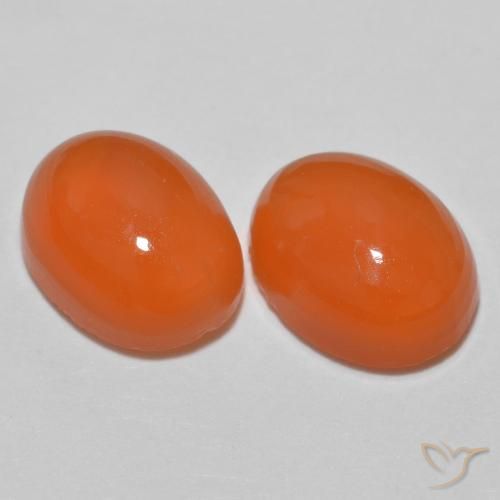 2.28ctw Natural Naranja medio Ágata, Ovalada, Translúcido