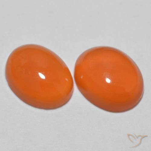 2.05ctw Natural Naranja medio Ágata, Ovalada, Translúcido