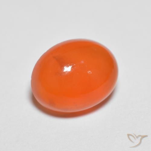 Ágata Naranja claro natural de 1.93 ct, Ovalada, Translúcido