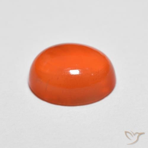Ágata Naranja claro natural de 1.93 ct, Ovalada, Translúcido