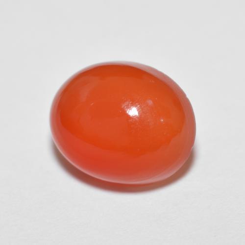Ágata Ámbar naranja natural de 2.05 ct, Corte Óvalo, Translúcido