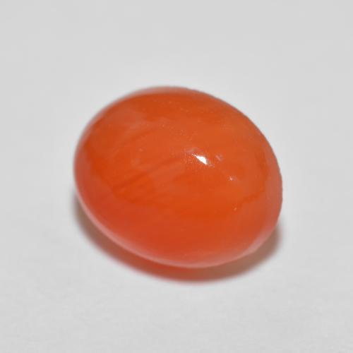 Ágata Naranja medio natural de 2.04 ct, Corte Óvalo, Translúcido