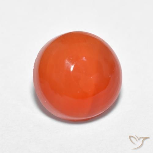 Ágata Naranja medio natural de 1.84 ct, Redondo, Translúcido